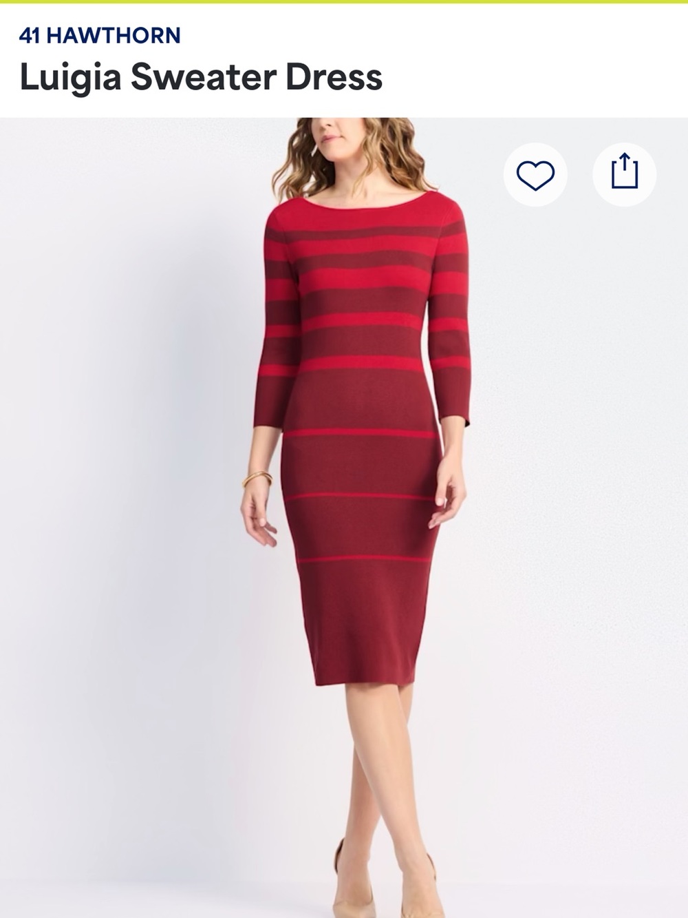 41 Hawthorn Luigia Red Striped Sweater Dress💋
